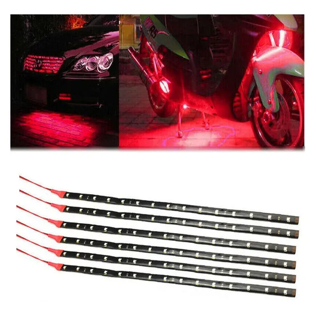 Cinta Tira Led Roja Universal Carro Moto Tuning 