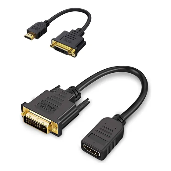 Cablecreation Adaptador Hdmi Bidireccional 4k Hembra Dvi-i