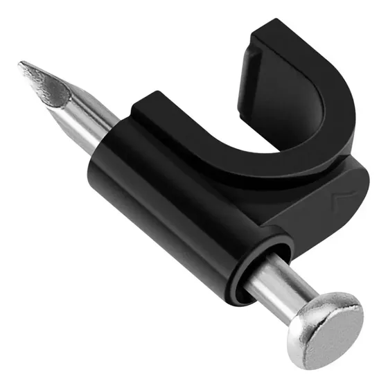 Grapa Negra Para Cable Con Clavo De 7mm Marca Covo (100)