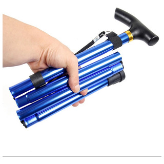 Bastón Plegable Retráctil Altura Ajustable Multiusos Dorado Bastón Plegable Retráctil Altura Ajustable Multiusos Dorado