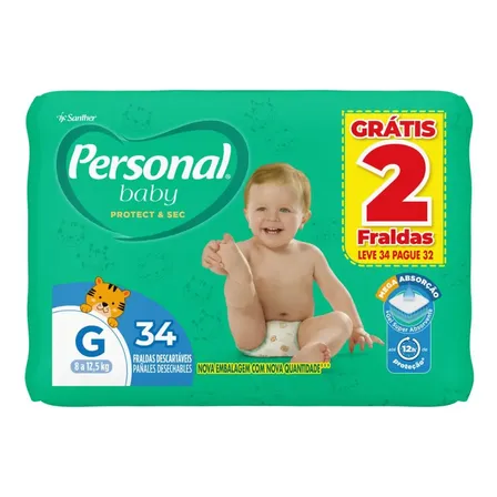 Personal Baby Protect & Sec 34 G Fraldas