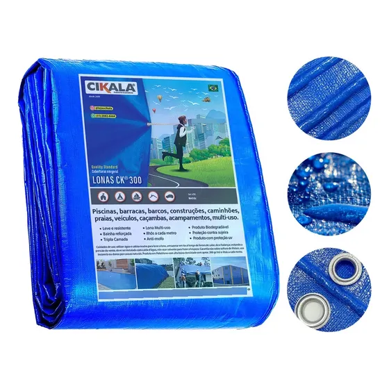 Lona Forte Leve Carga Azul Cobertura Piscina Multiuso 10x5 M