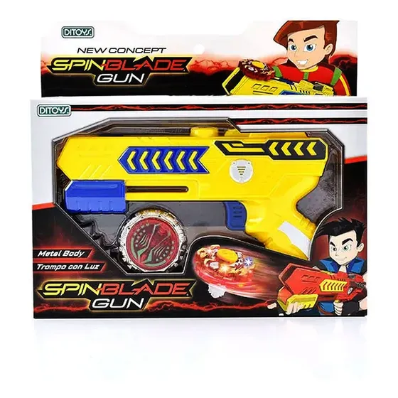 Spin Blade Gun Amarillo Pistola Lanzadora Con Trompos