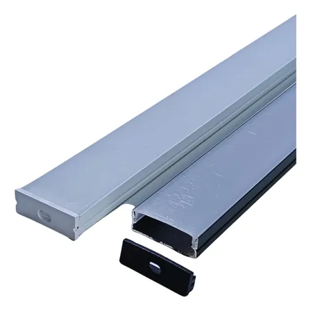 Kit 2x Perfil Sobrepor 30x10mm Aluminio Para Fita Led 2m