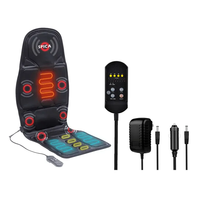 Asiento Silla Masajeador SPICA S-130 Vibrador Cuello Espalda 220V Conexión Para Auto Color Negro