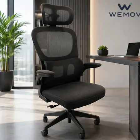 Cadeira De Escritório Ergonomica Wemov Confort Giratoria Resistente Reforçada 180kg Confortável Reunião