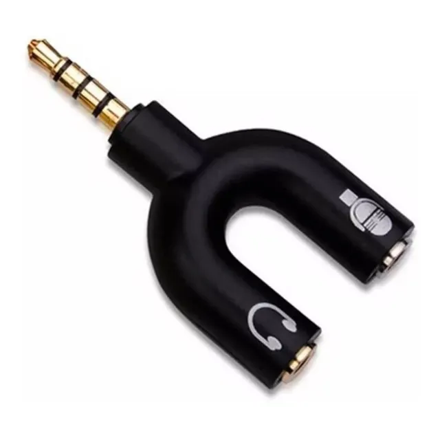 Adaptador 3.5mm Audio Separa Micrófono Audífono Pc Splitter