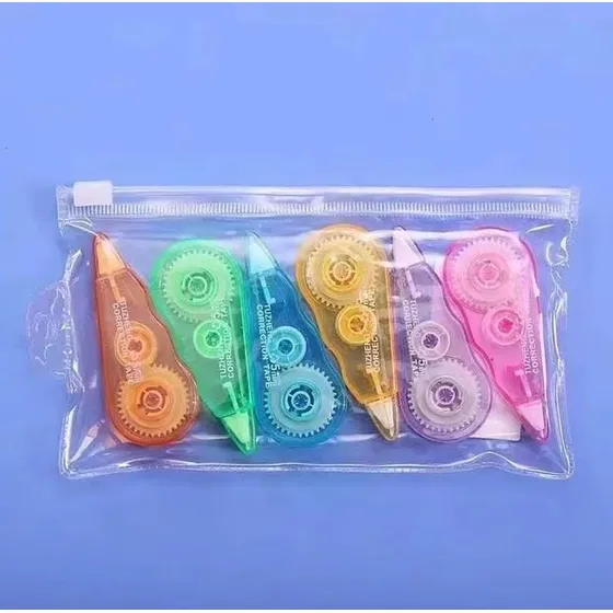 LU Fita corretiva 5mx5mm Plástico escolar branquinho 6 peças
