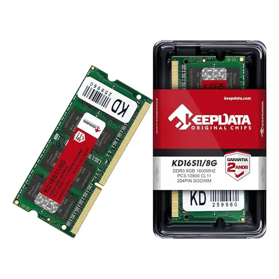 Memória Ram Color Verde 8gb 1x8gb Keepdata Kd16s11/8g