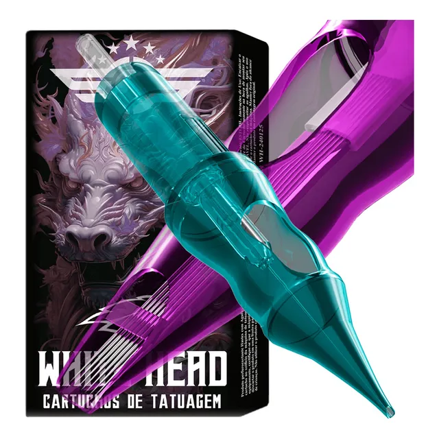 5 Cartucho Universal Tatuagem White Head Traço E Pintura 