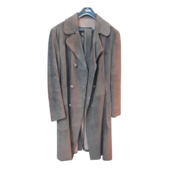 Chaqueta De Cuero Larga Talla L Usada