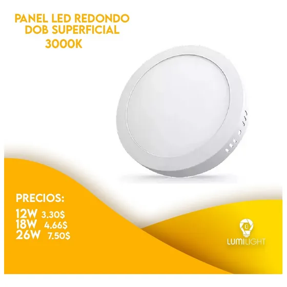 Panel Led Redondo 3w 6w 9w 12w 18w 24w