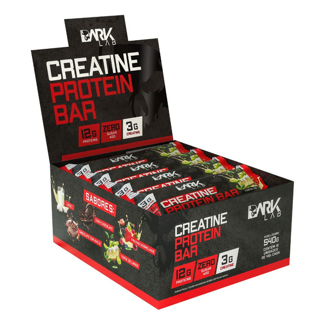 Creatine Protein Bar 12 Un 45g Dark Lab Sabor Torta De Limão Creatine Protein Bar 12 Un 45g Dark Lab Sabor Torta De Limão