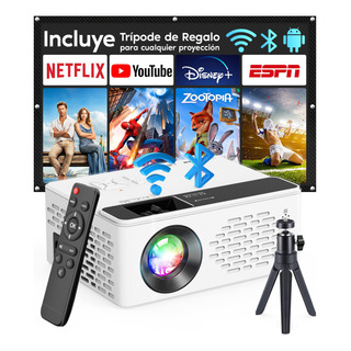 Proyector Led Android V08 Smart Wifi Bt 8000lm Con Trípode Proyector Led Android V08 Smart Wifi Bt 8000lm Con Trípode