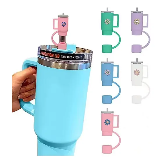 Kit5 Tampinha Silicone Canudo Copo Garrafa Térmica