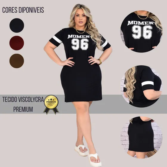 Vestido Plus Size Básico Max T-shirt Camisetão Moda Gringa