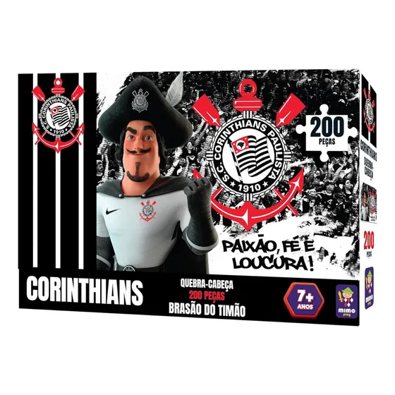 Quebra Cabeça Colecionável Corinthians Brasão Timão 200 Pçs