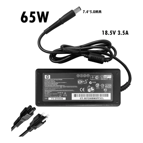 Cargador De Laptop Hp Compaq 18.5v 3.5a 65w 7.4x5.0mm