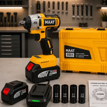 Chave De Impacto Maat 60v Brushless Sem Fio Amarelo 127/220v 50/60hz