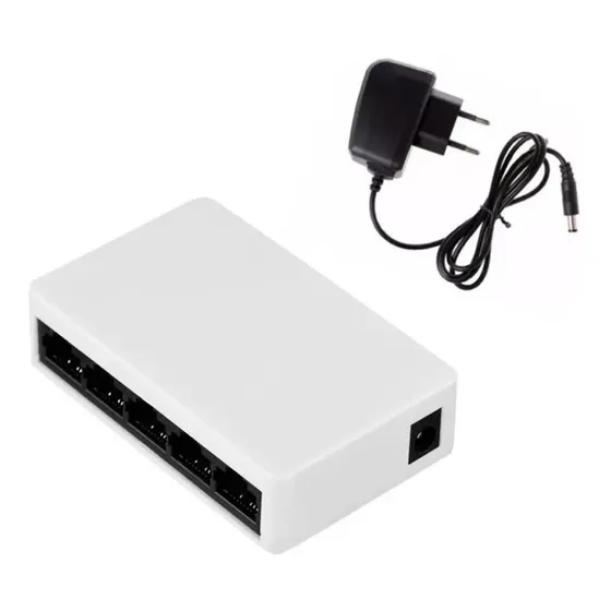 Switch Rede 5 Portas Hub 8023iee 10/100 Fast Com