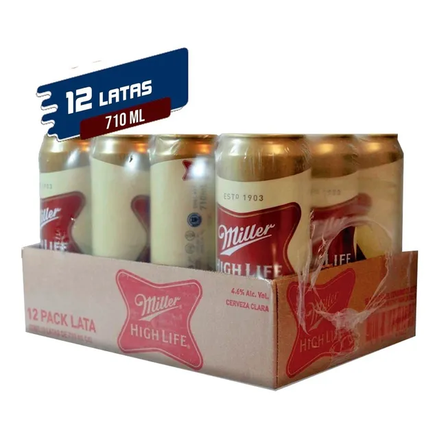 Cerveza Miller High Life 710 Ml - Pack 12 Latas