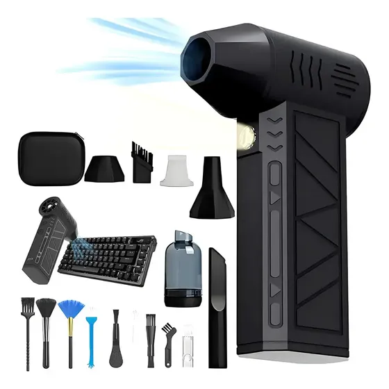 Sopladora Inalambrica Ventilador Aspira Portatil Turbo Mini Negro