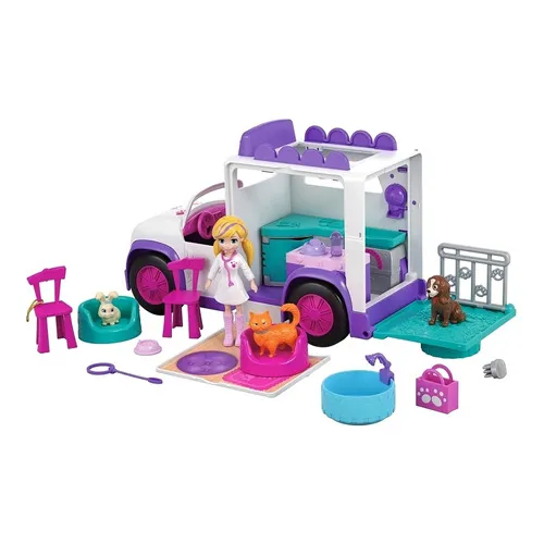 Muñeca Polly Pocket, Hospital Móvil De Animalitos