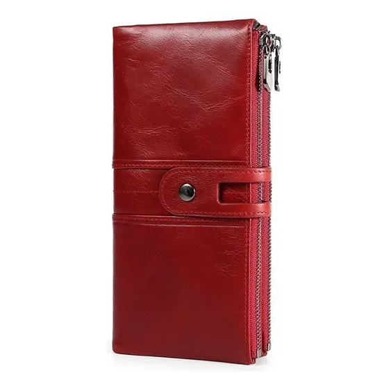 Porta celular cartera piel genuina Rfid Mujer Billetera