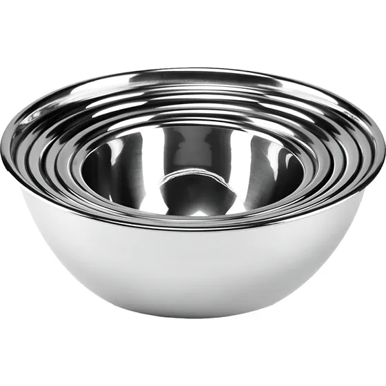 Juego De 6 Tazones Bowl De Acero Inox Para Mezclar Vencort Color Gris