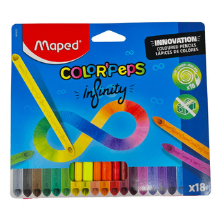 LĂĄpis De Cor Infinito Maped Infinity Color Peps 18 Cores LĂĄpis De Cor Infinito Maped Infinity Color Peps 18 Cores