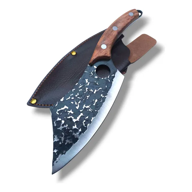 Hachuela Hacha Cocina Full Tang Rústica Kh5 Montaña Enteriza