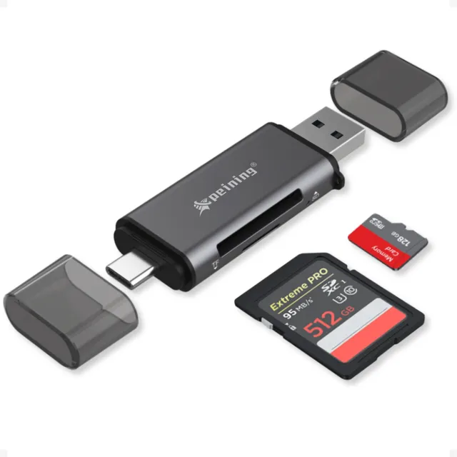 Leitor De Cartão De Memória Sd E Micro Sd Para Usb-c E Usb-a