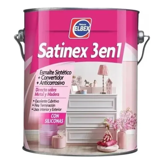 Esmalte Satinado Con Convertidor Elbex 4 Litros 