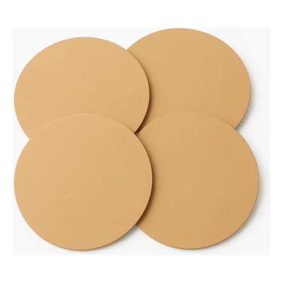 Kit 4 Supla Sousplat 35x35 Cru Circulo Base Mdf 2.5mm