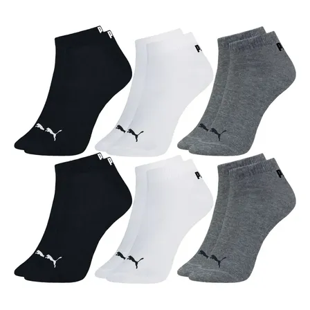 Kit 6 Pares Meias Puma Cano Baixo Soquete Algodão Original