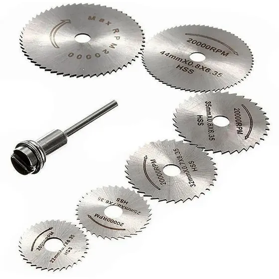 Juego Sierra Circular Fresas 6 Pz Minitorno Dremel Decker K.