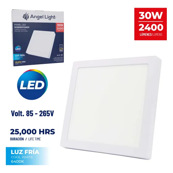 Lampara Panel Led Cuadrada Para Sobreponer 30w . Angel Light
