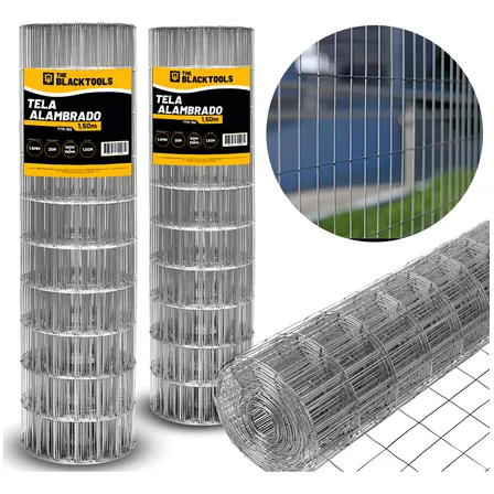 2 Telas Soldada Galvanizada 1,6mm Portão Pets Jardim 25x1,5m