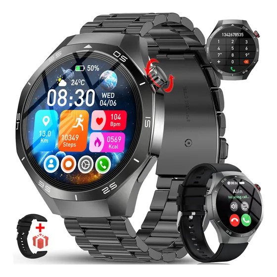 Reloj inteligente para Hombre Smartwatch Deportivo Impermeable 1.53'' Llamada Bluetooth HW95 Jooeniok Color Negro