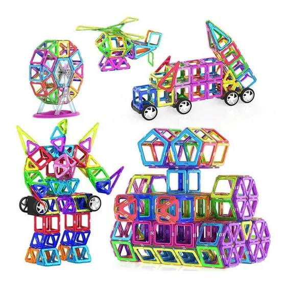 Juego Construcción Bloques Magnéticos 202 Piezas Educativo