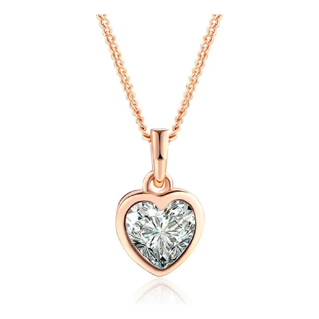 Collar Crystal Heart Para Enamorada Novia Espo  Joyeria Gold