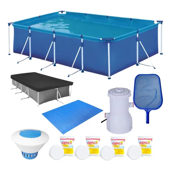 Piscina Mor E Lazer 5000l Retangular + Acessórios Completo