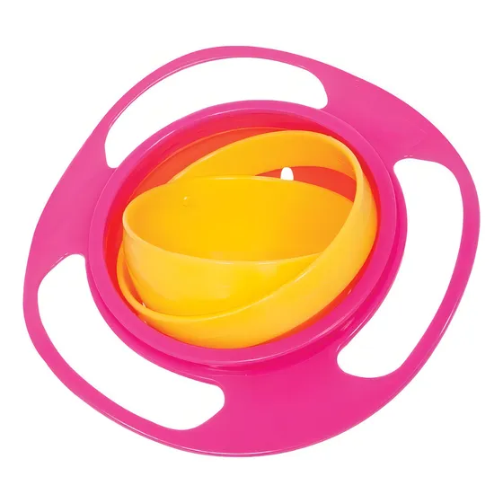 Prato Infantil Giro Bowl Rosa Com Tampa Buba Baby 12+ Meses