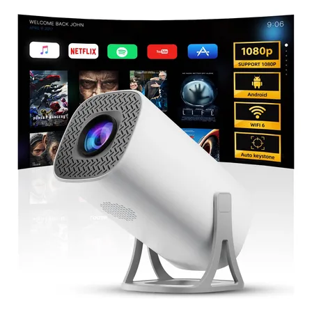 Proyector Lavavida Mx009 Mini Portátil 4k Smart Tv Android 14 Wifi Para Celular Inteligente 1080p Hd Blanco