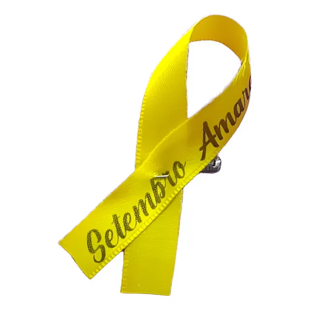 50un Fita Com Escrita Setembro Amarelo 1cm X 15cm