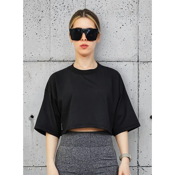 Remera Top Crop Basica Oversize Mujer Deportivo Comodo Gym