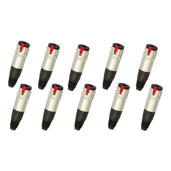 Kit 10 Plug P10 Stereo Femea Santo Angelo Conector P10 