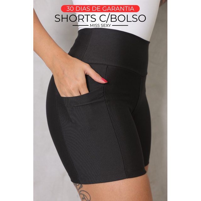 Shorts Academia Feminino Modelador Com Bolso Zero Opacidade