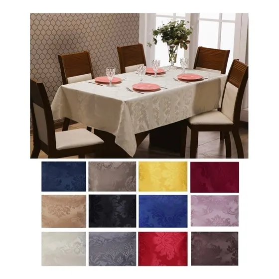 Toalha De Mesa Jacquard Lisa 4,00m X 1,40m 12 Lugares
