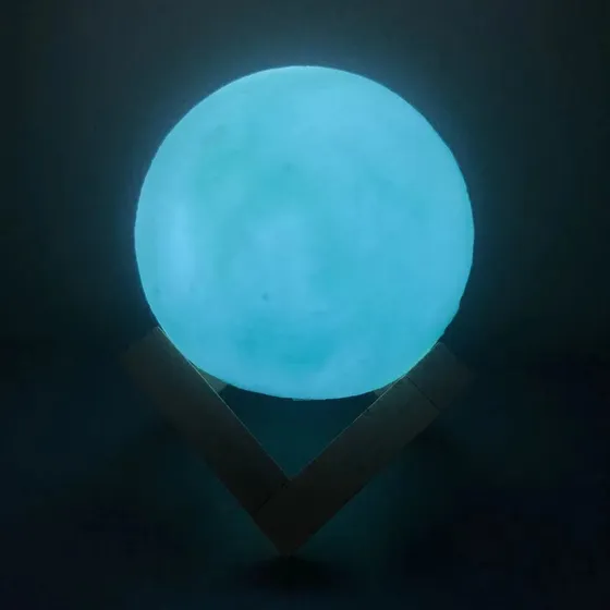 Lámpara Nocturna Lunar 3d Para Niños Con Control Táctil Para